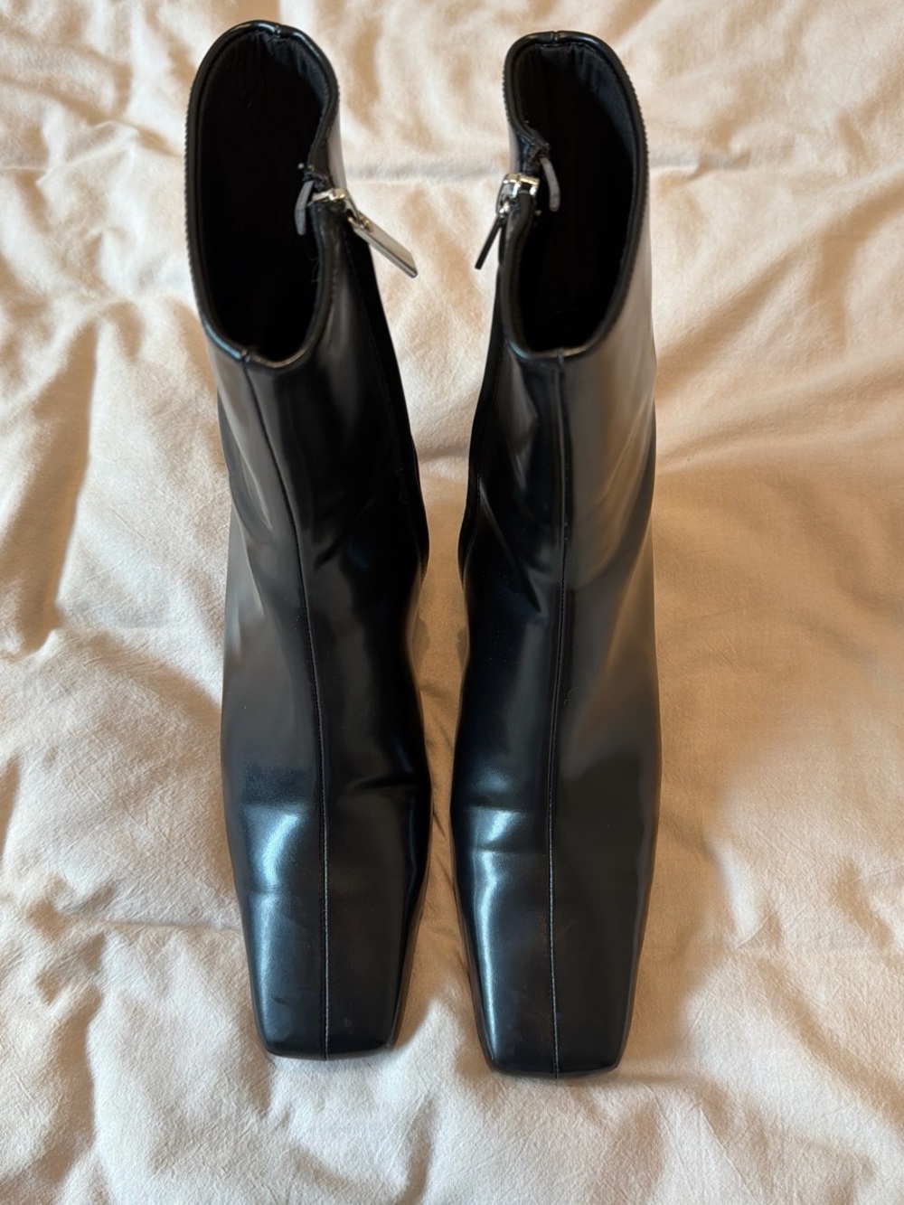 H&M Black Square Toe Ankle Boot